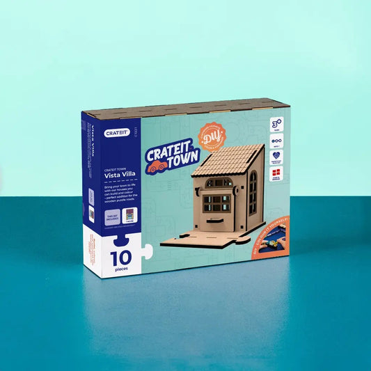 Vista Villa – Colour-Your-Own Wooden Toy Garage