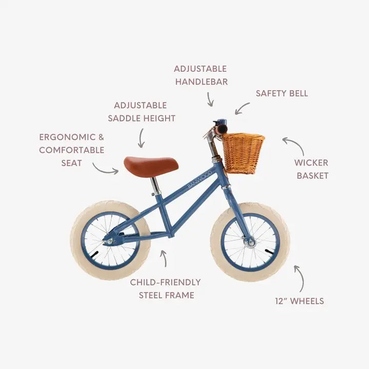 Banwood løbecykel First Go Vintage til børn – Blue