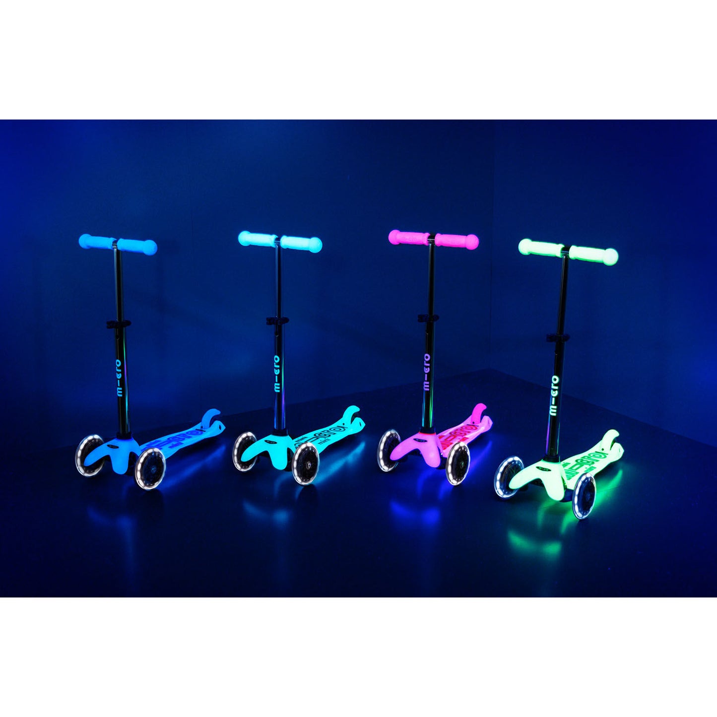 Micro Mini Deluxe Glow LED Plus løbehjul - Glacier Aqua
