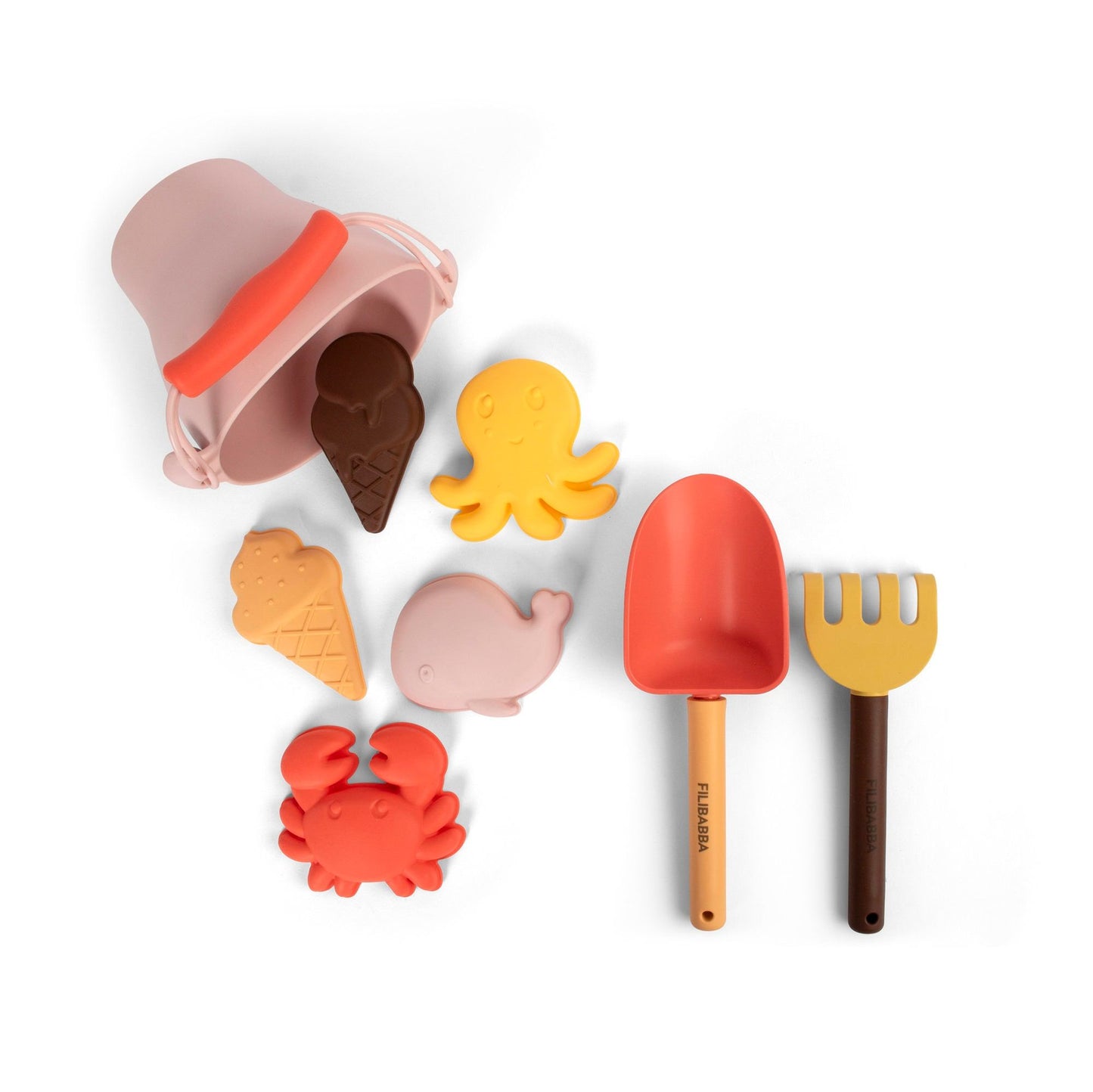 Filibabba silikone strandsæt – peach mix