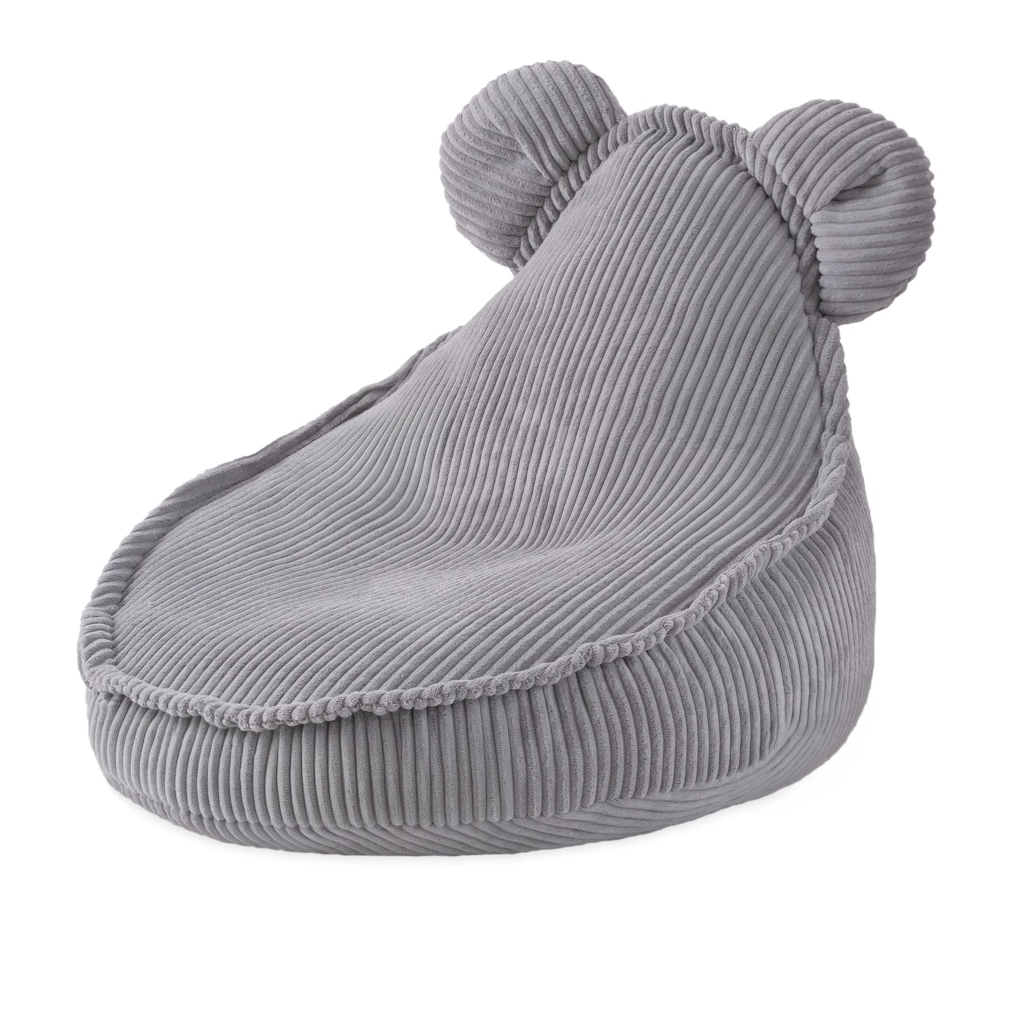 Plush Nest Huggy Bear sækkestol – 68x45 cm, grå, fløjl