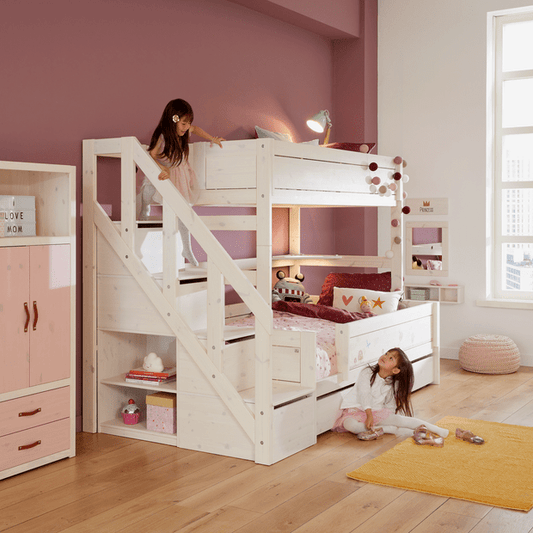 LIFETIME Kidsrooms Original familiekøjeseng med trappe 90/140 x 200 cm