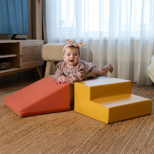 Soft Play 3 Foam Block Set - Pastel Pink Mini Climbie