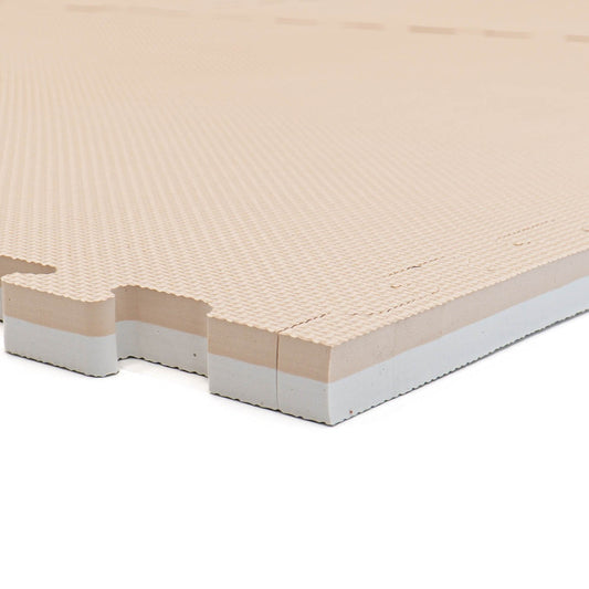 Large Foam Puzzle Mats - Beige / White