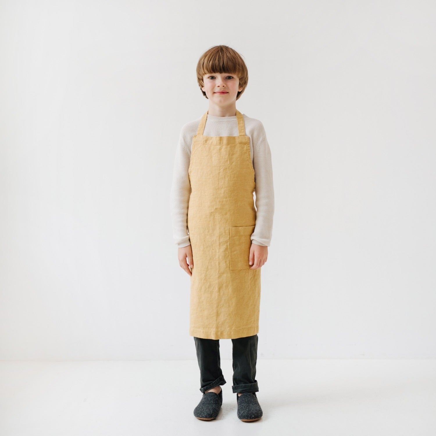 Linen Daily Apron for Kids - Honey