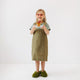 Linen Pinafore Apron for Kids - Olive