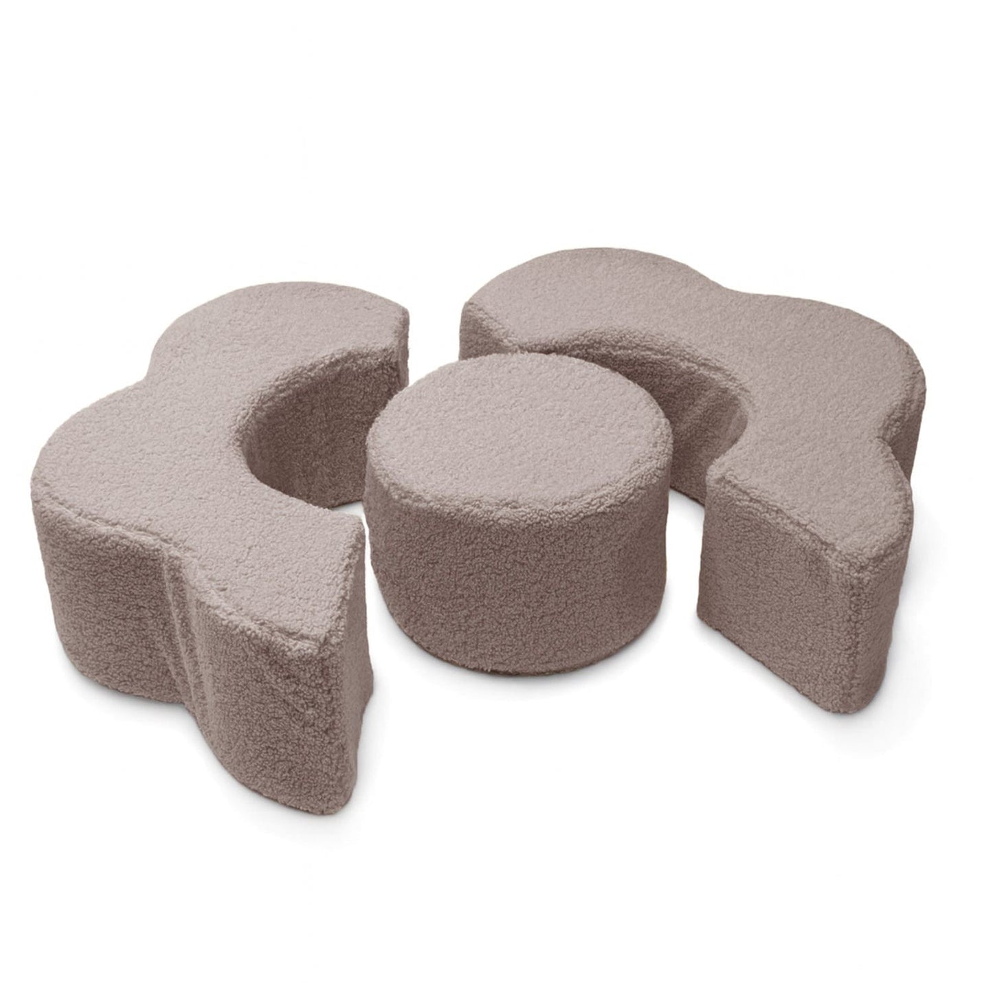 MeowBaby® Foam Flower Shape Set, 3 Elements, Bearly Light Grey
