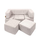 MeowBaby® Soft Velvet Bricks Sofa - Ecru