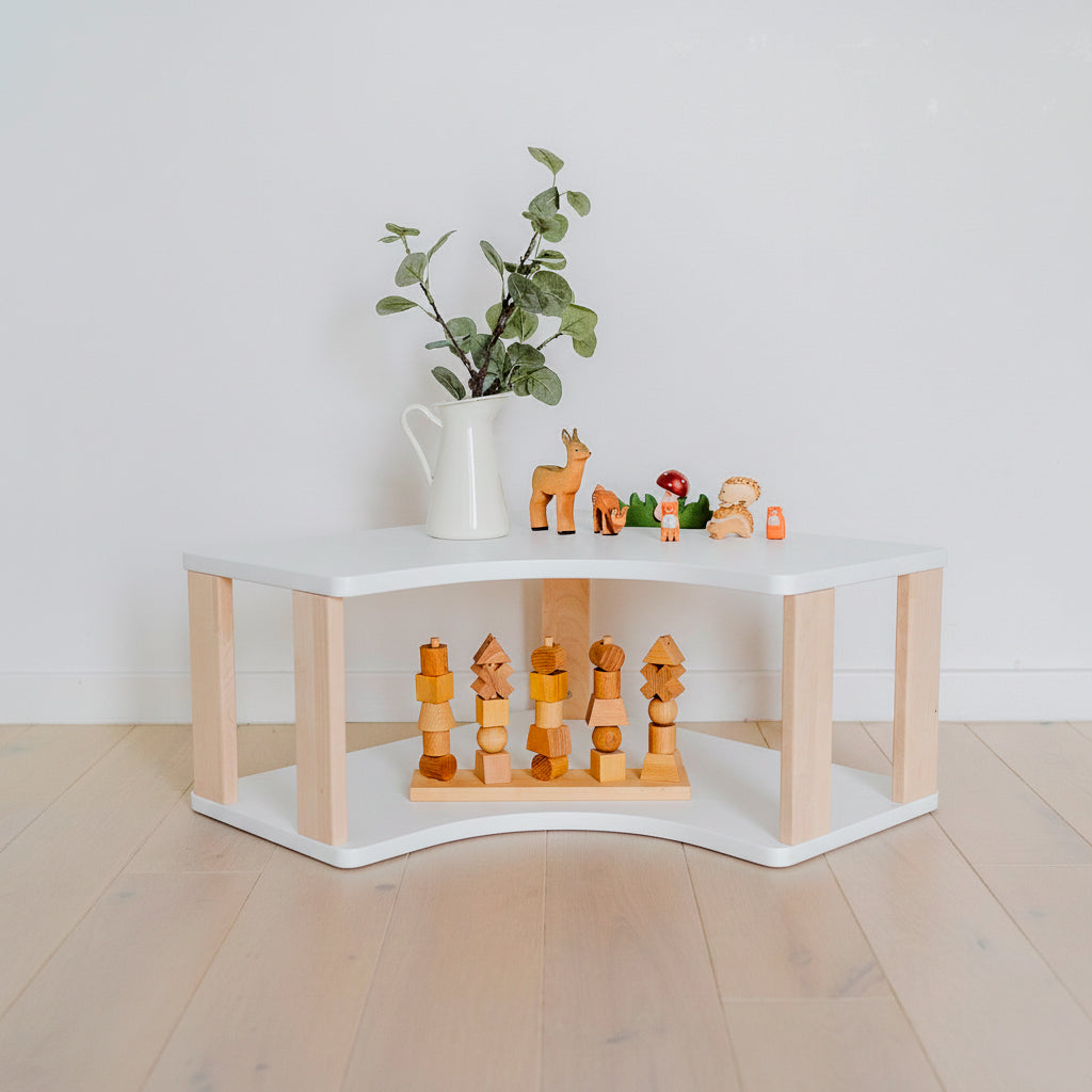 One Little Pine Modulær Montessori Hjørnereol – 2 Hylder