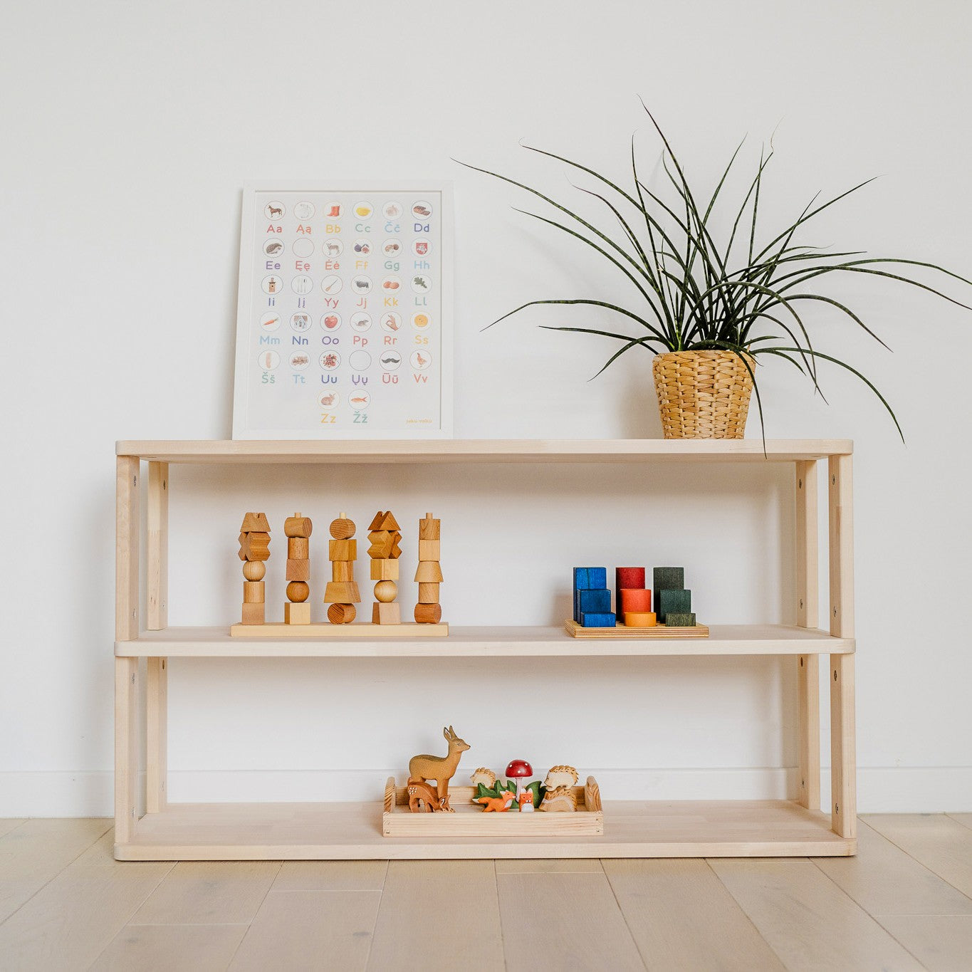 Modular Montessori Shelf Straight - 3 Shelves