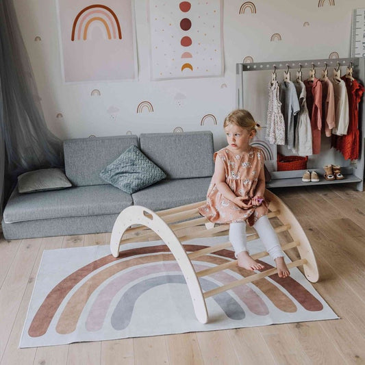 Montessori klatrebue i træ – multifunktionel vippe og balanceleg
