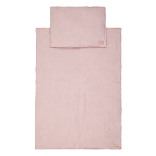 Muslin Baby Blanket + Pillow Set - Baby Pink