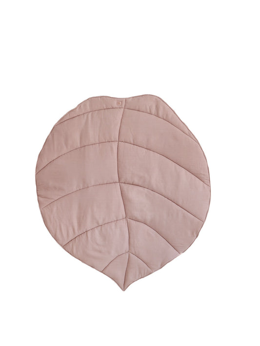 Organic Cotton and Linen Leaf Playmat - Powder Pink