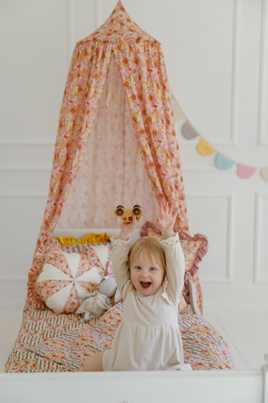 Organic Cotton Canopy - Spring Garden