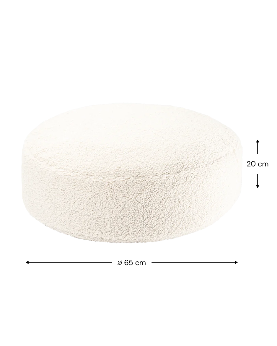 Wigiwama rund puf i teddy – Cream White