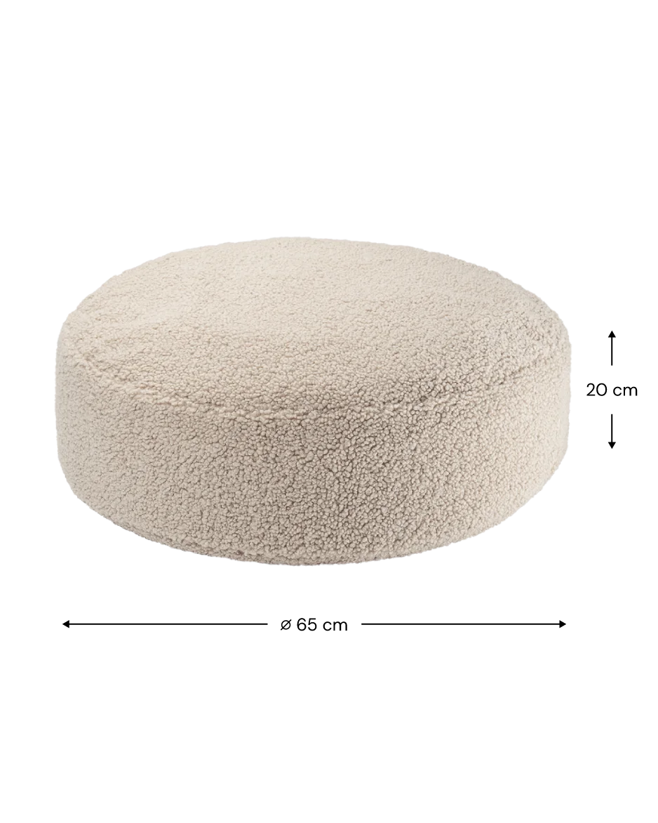 Wigiwama rund puf i teddy – Biscuit
