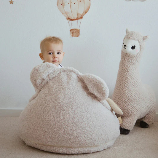 MeowBaby® Bearly Sækkestol – Teddy Hvid - Tumlebørn