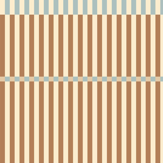 Stripes Nostalgia Brown Blue Wallpaper