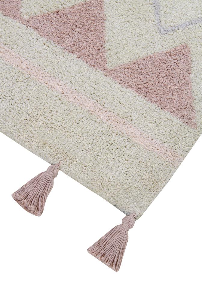 Lorena Canals vaskbart gulvtæppe Azteca Vintage Nude 120 x 160 cm – natur/pink