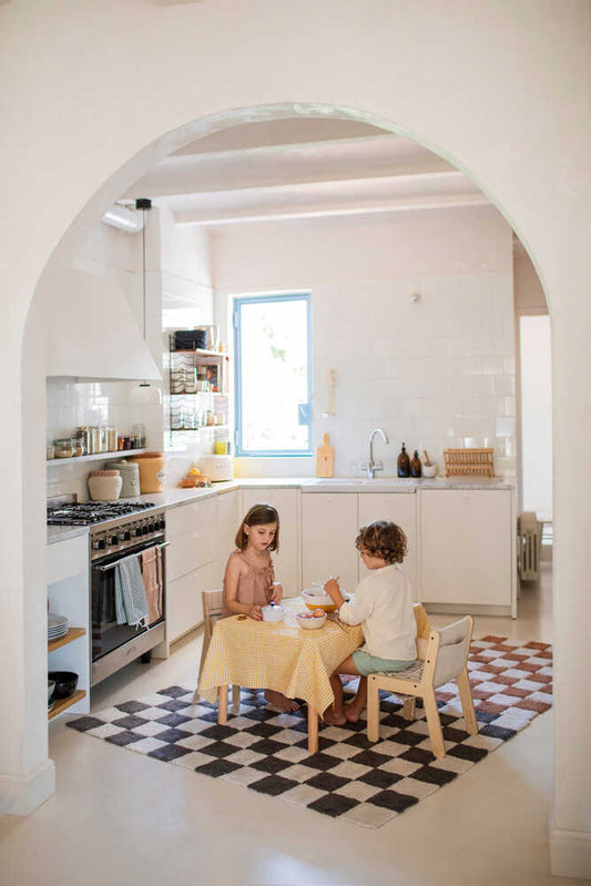 Lorena Canals vaskbart gulvtæppe Kitchen Tiles Toffee 140 x 200 cm