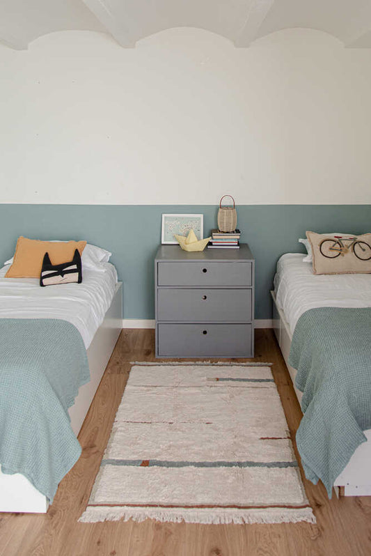 Lorena Canals vaskbart gulvtæppe Lanes Vintage Blue 90 x 130 cm