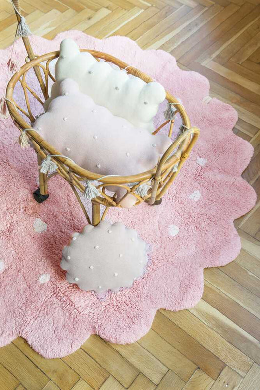 Lorena Canals vaskbart gulvtæppe – Little Biscuit Pink Ø140 cm