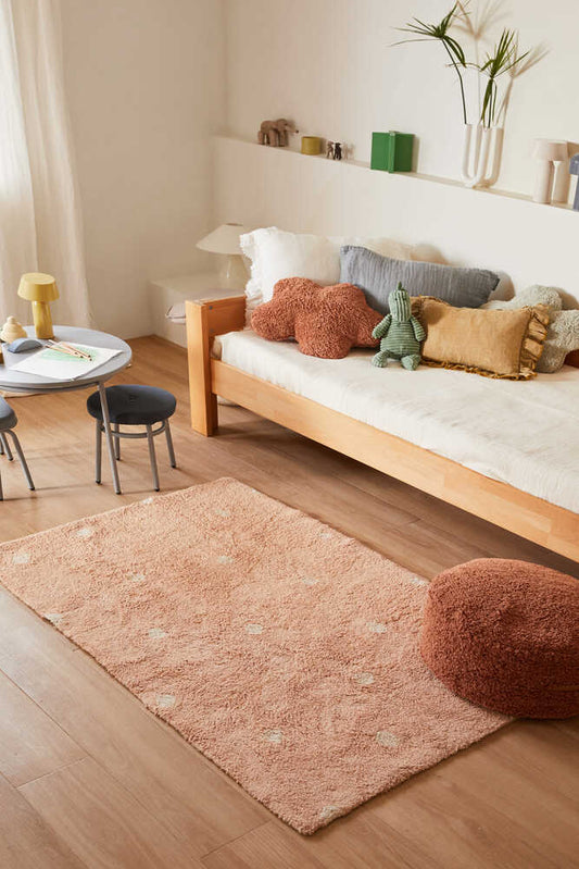 Lorena Canals vaskbart gulvtæppe Mini Dot Rose 100x150 cm