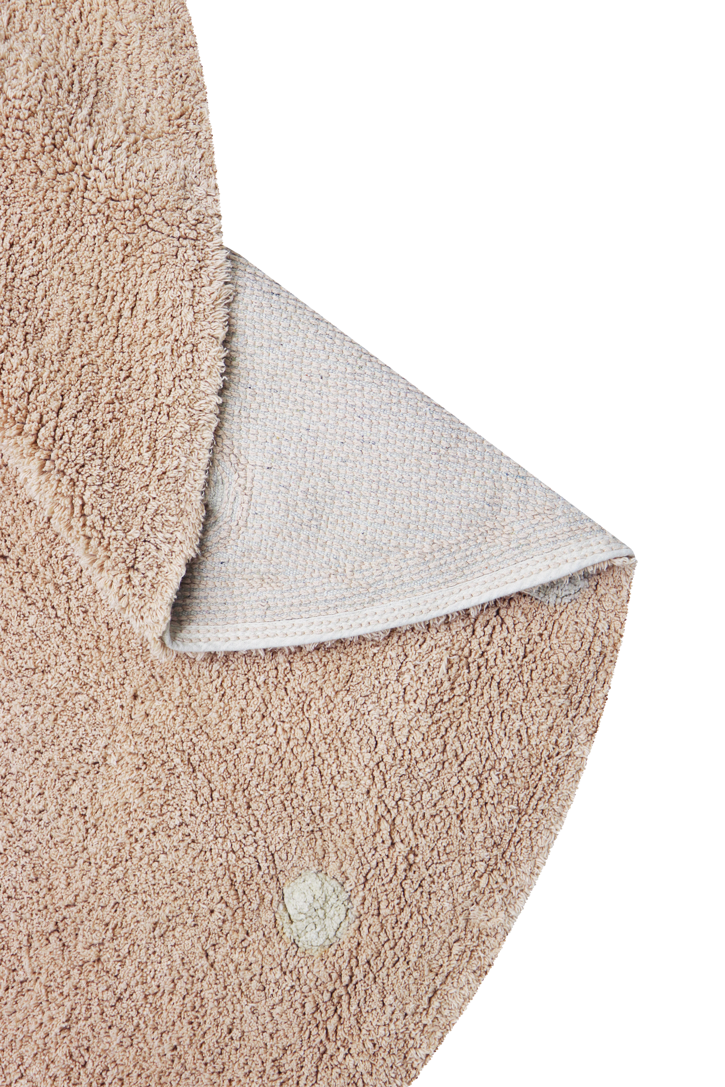 Lorena Canals vaskbart rundt gulvtæppe – Round Dot Rose 140 cm