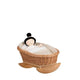 Wicker Rocking Cradle Mimi Natural - White Bedding