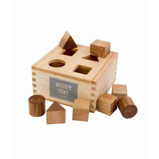 Wooden Shape Sorting Box - Natural