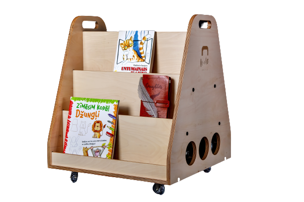 Luula Berta Montessori Bogreol på Hjul – Opbevaring og Rolleleg