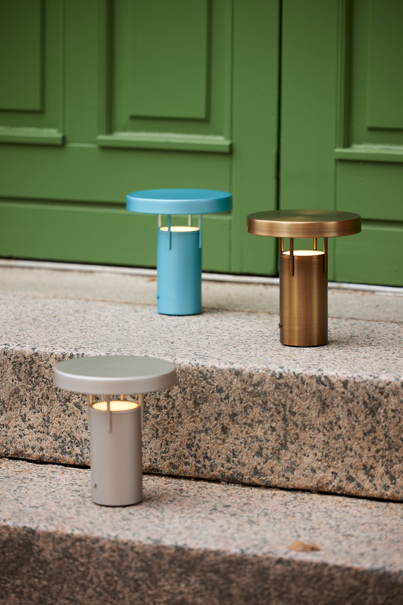 Hübsch BringMe Mini transportabel lampe – metallisk turkis