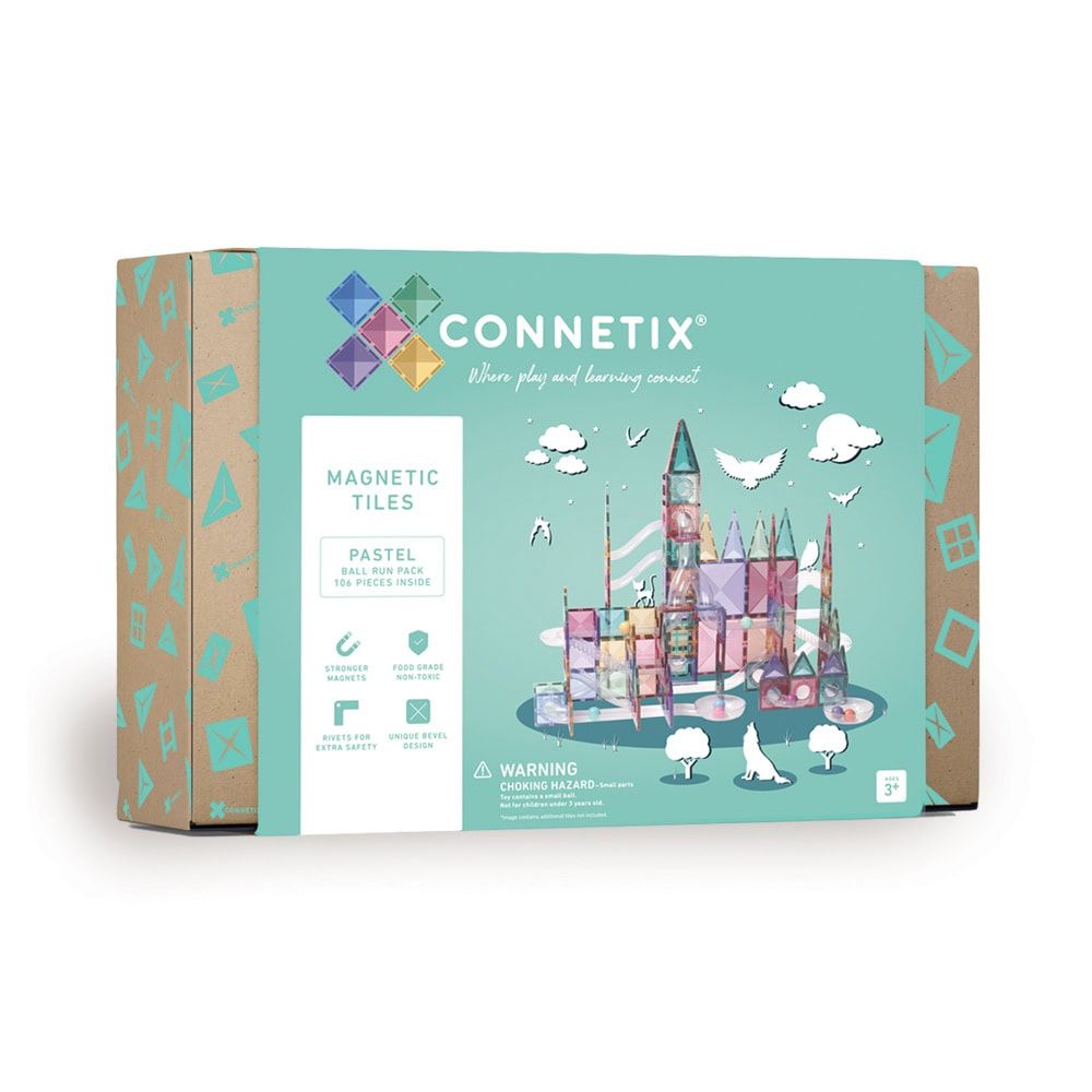 Connetix Ball Run Pack Magnetsæt 106 dele - Pastel