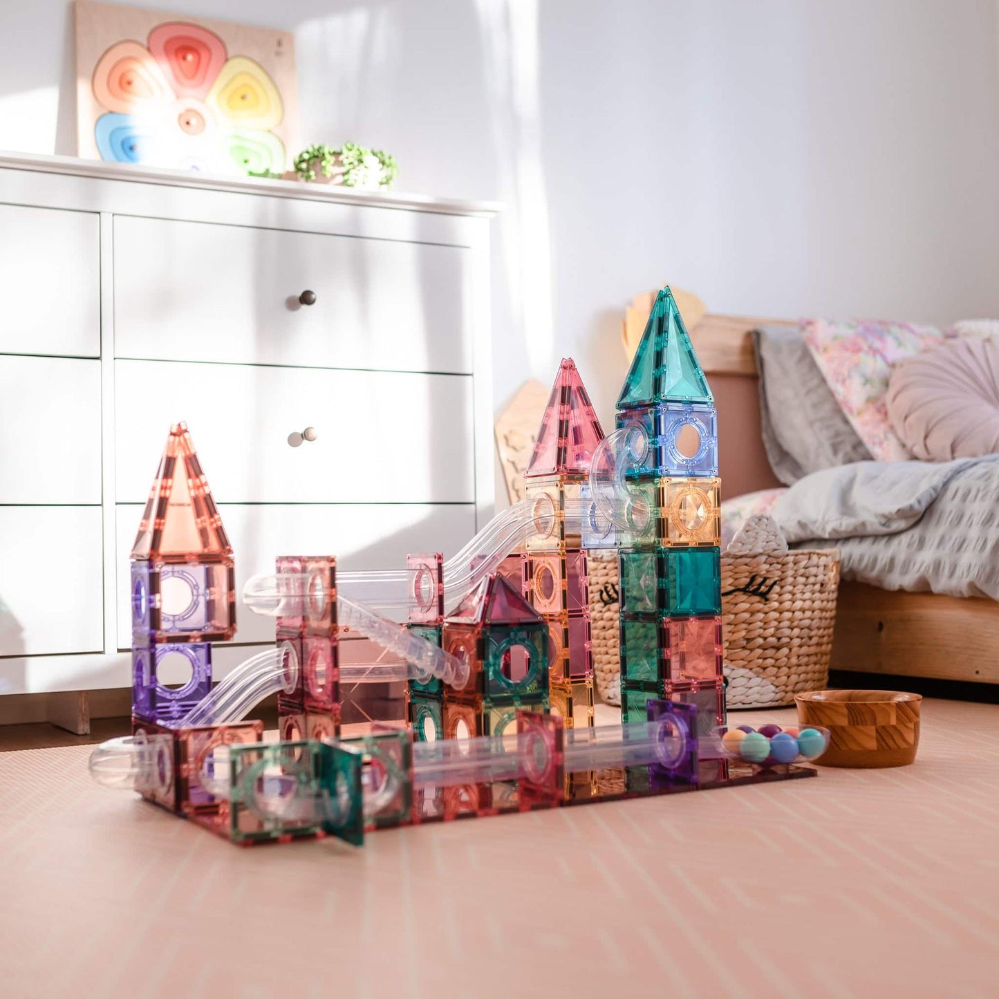 Connetix Ball Run Pack Magnetsæt 106 dele - Pastel