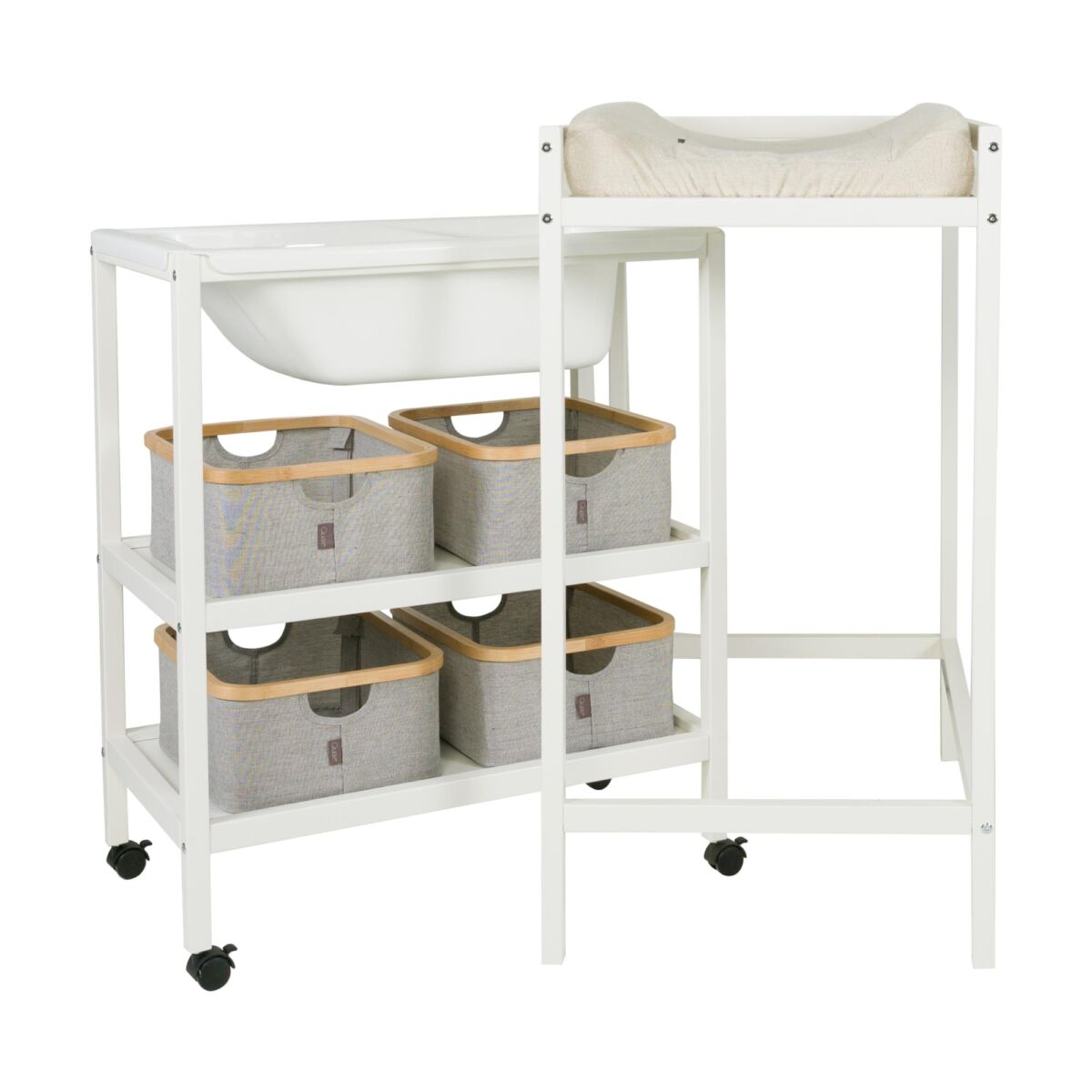 Quax puslebord med bad – Basic – Hvid