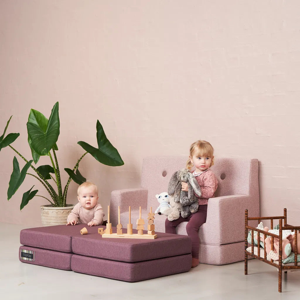 by KlipKlap KK Kids lille legesofa – Soft Rose/Rose
