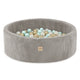 Plush Nest boldbassin med 200 bolde i premium fløjl – beige – 90x30 cm