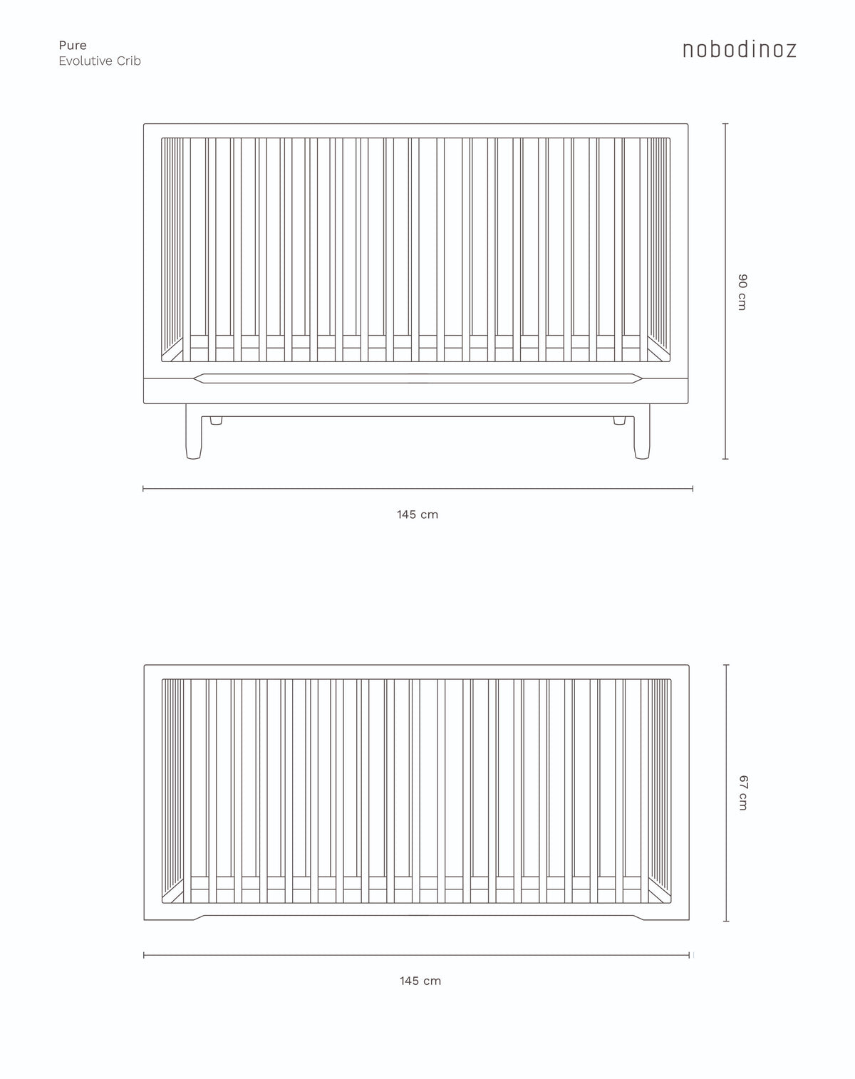 Nobodinoz Pure tremmeseng i massiv eg – 70 x 140 cm