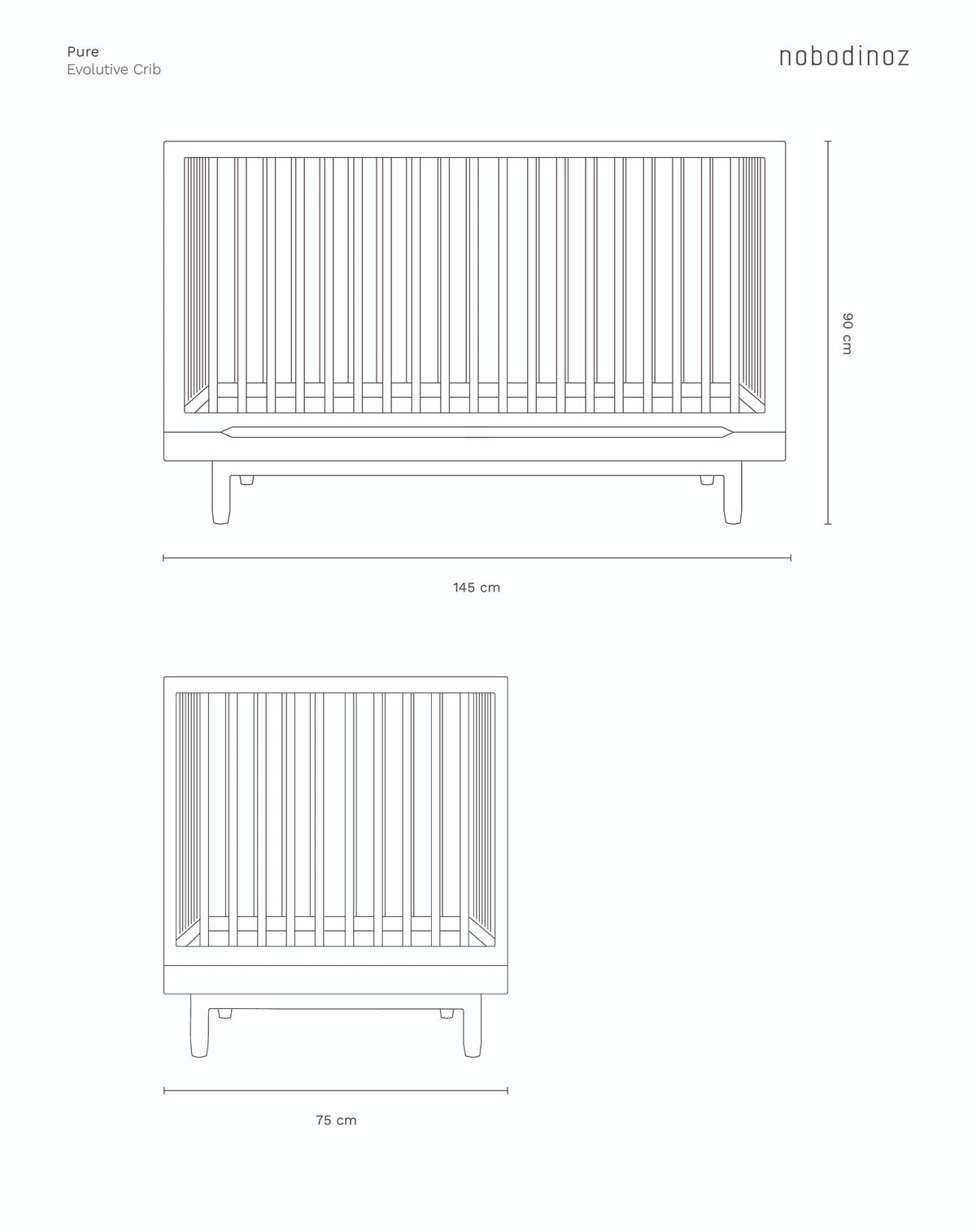 Nobodinoz Pure tremmeseng i massiv eg – 70 x 140 cm