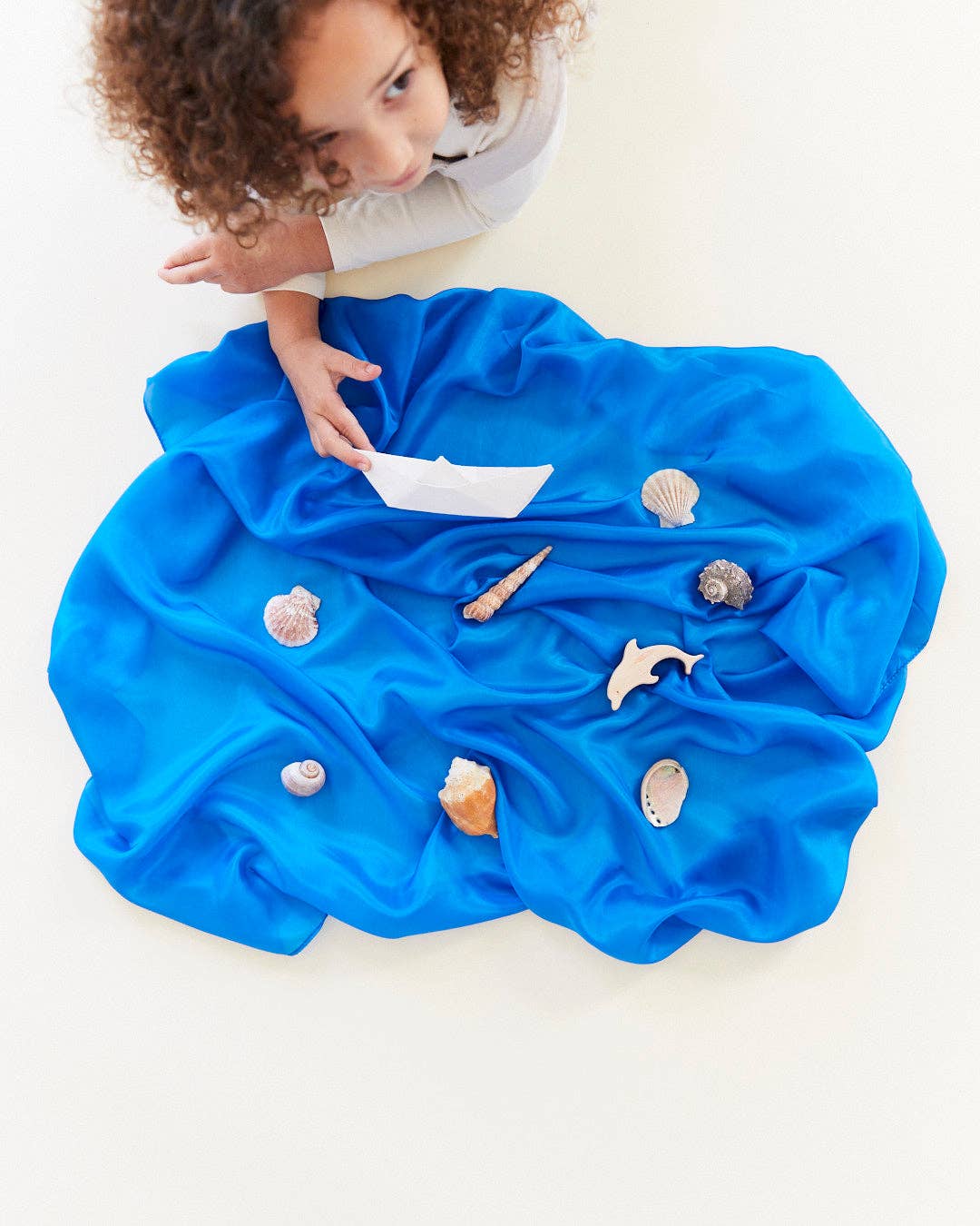 Sarah's Silks ensfarvet legesilke 90 x 90 cm – Royal