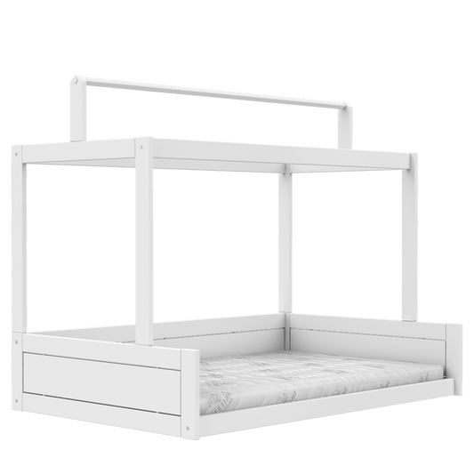 LIFETIME Kidsrooms montessori børneseng med topkonstruktion 120x200 cm – hvid
