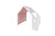 MeowBaby® White Wooden House for Kids - Pink Roof