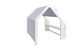 MeowBaby® White Wooden House for Kids - Blue Roof
