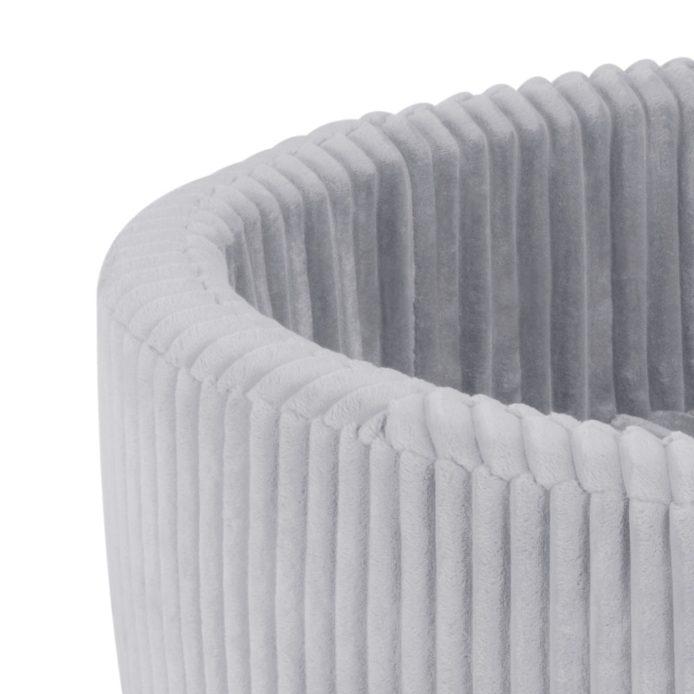 Plush Nest boldbassin i puffy lamelstof – grå – 90x30 cm