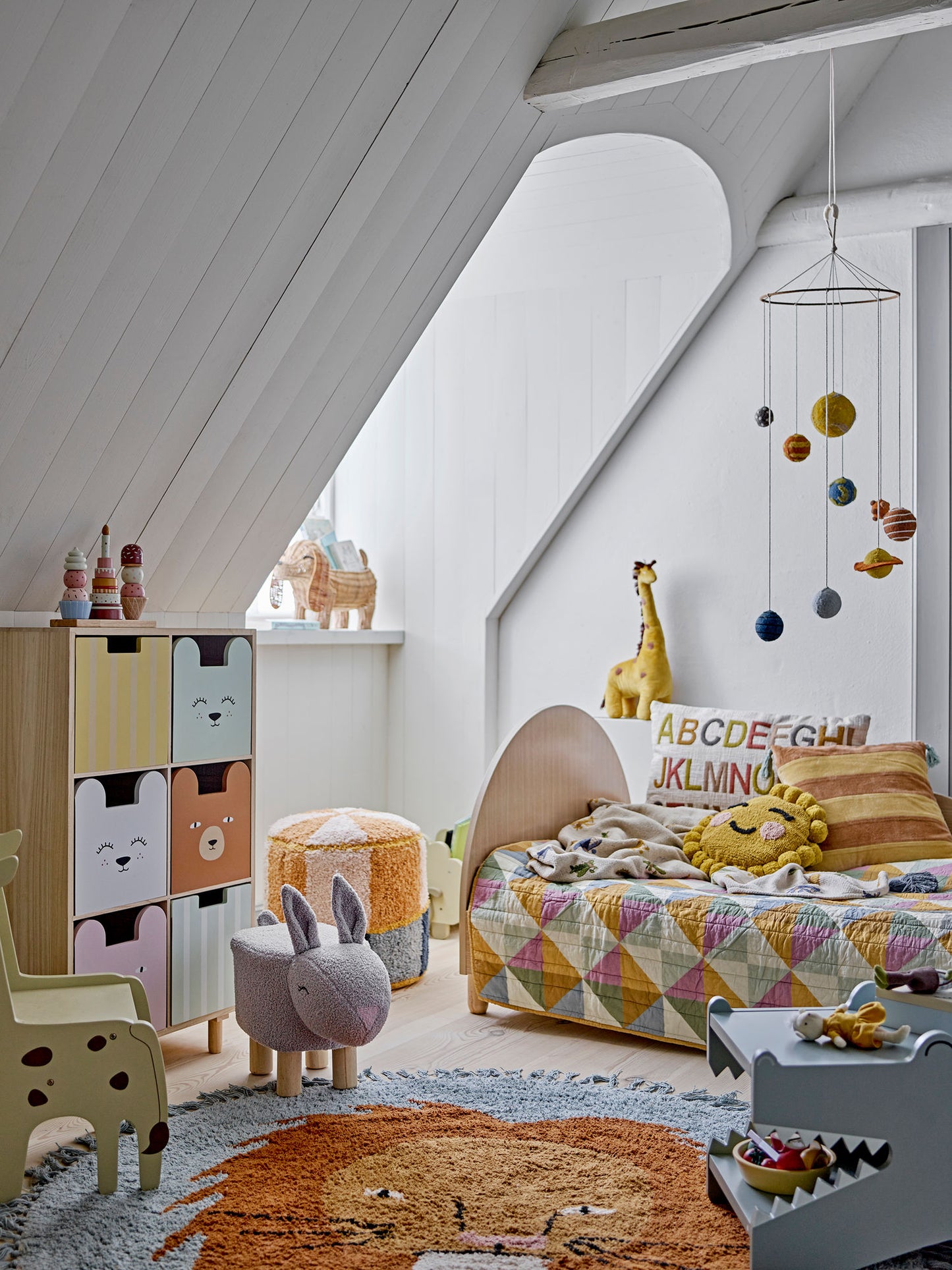 Bloomingville MINI Leroy Tæppe, Blå, Bomuld
