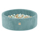 Plush Nest boldbassin med 200 bolde i premium fløjl – lyseblå – 90x30 cm