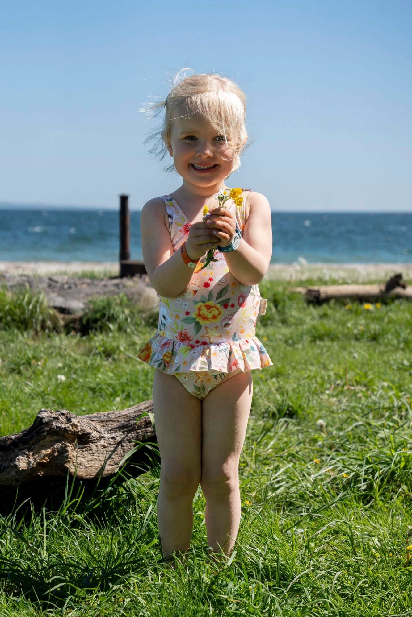 Filibabba Eva badedragt 1–2 år – ocean blossom