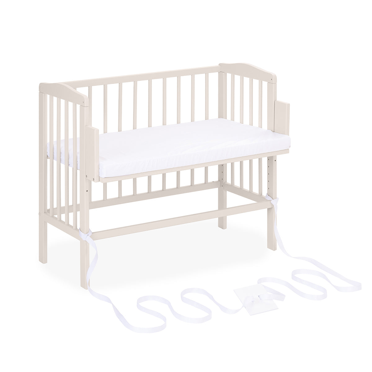 Waldin bedside crib 2-i-1 med madras – Cashmere
