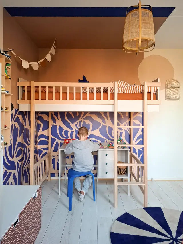 Wood Luck Design - Basic - højseng 90 x 200 cm – cashmere og bøgetræ
