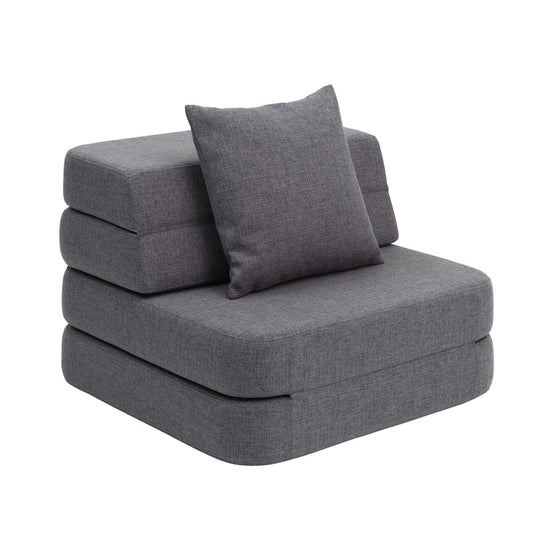 by KlipKlap KK 3 Fold Sofa Single Soft – Blue Grey/Grey (foldemadras)